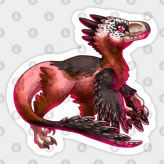 Utahraptor Sticker by cometkins